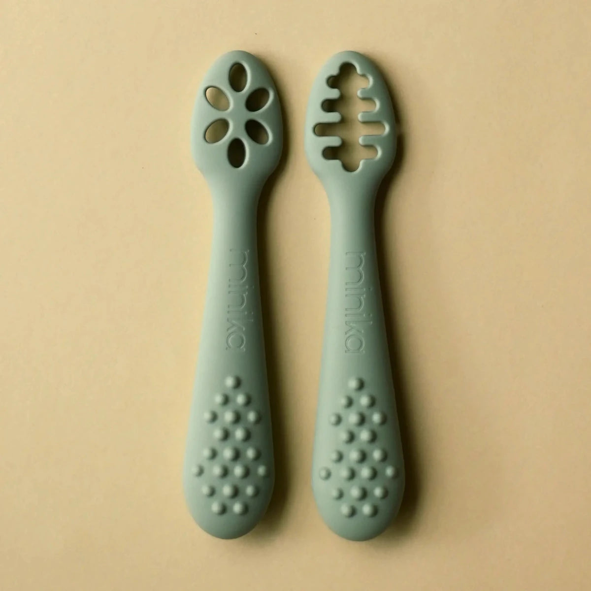 Cuillères d'apprentissage en silicone – Ensemble de 2 -Alimentation & repas- Boutique LeoLudo-Minika