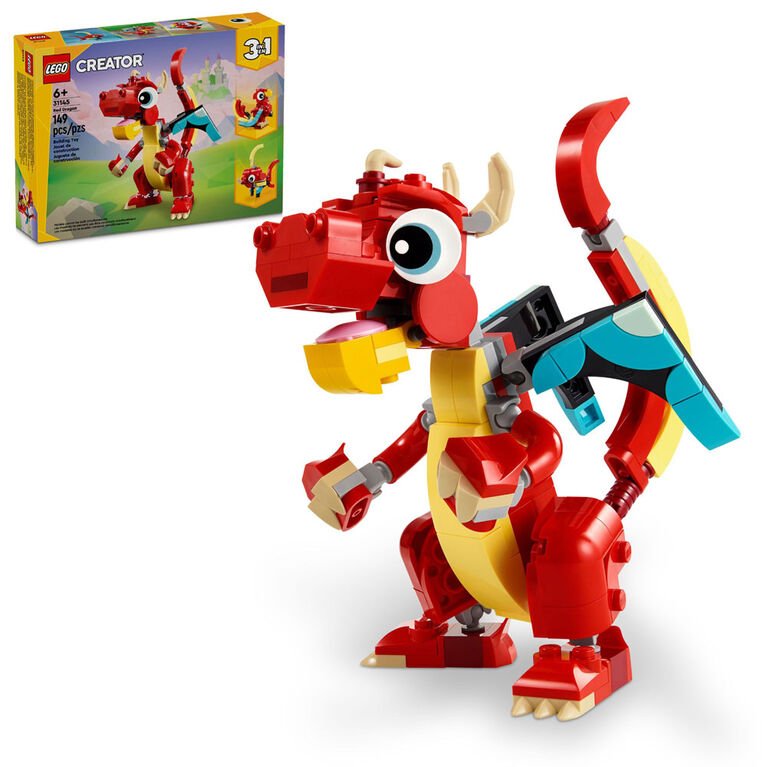 Dragon rouge LEGO Creator (149 pcs) - Jeux de construction - Boutique LeoLudo - LEGO