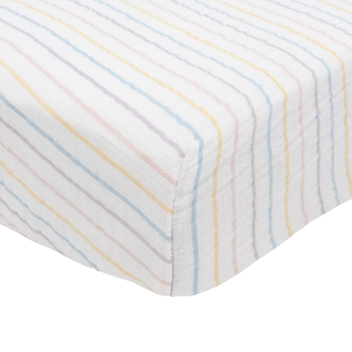 Drap contour en mousseline pour lit de bébé - Rayé - Literie - Boutique LeoLudo - Little Unicorn