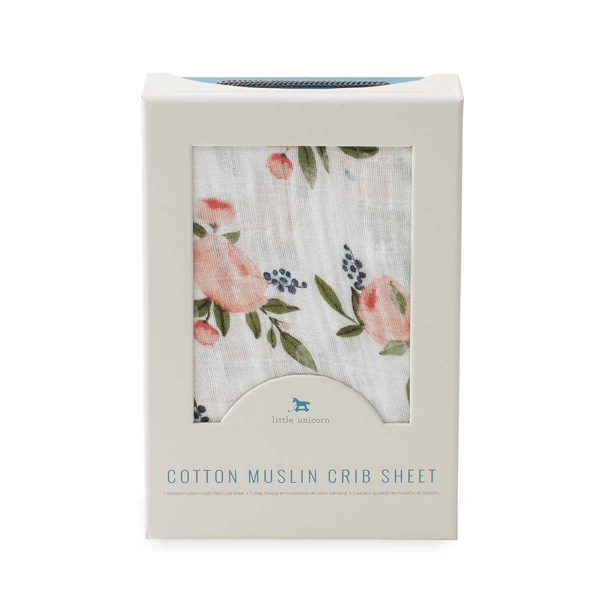 Drap contour en mousseline pour lit de bébé - Watercolor Roses - Literie - Boutique LeoLudo - Little Unicorn
