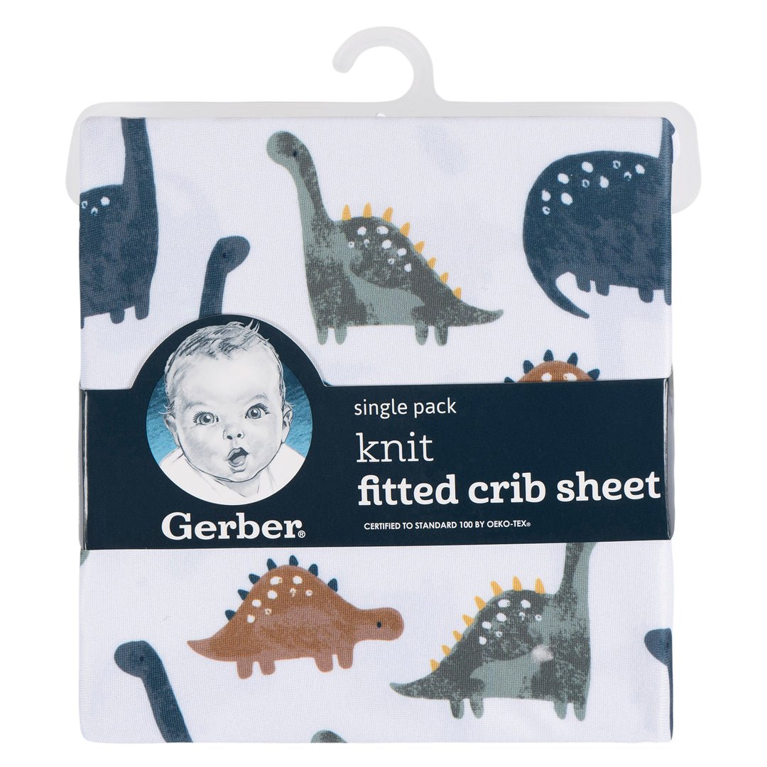 Drap de lit de bébé en tricot - Dino Time - Literie - Boutique LeoLudo - Gerber