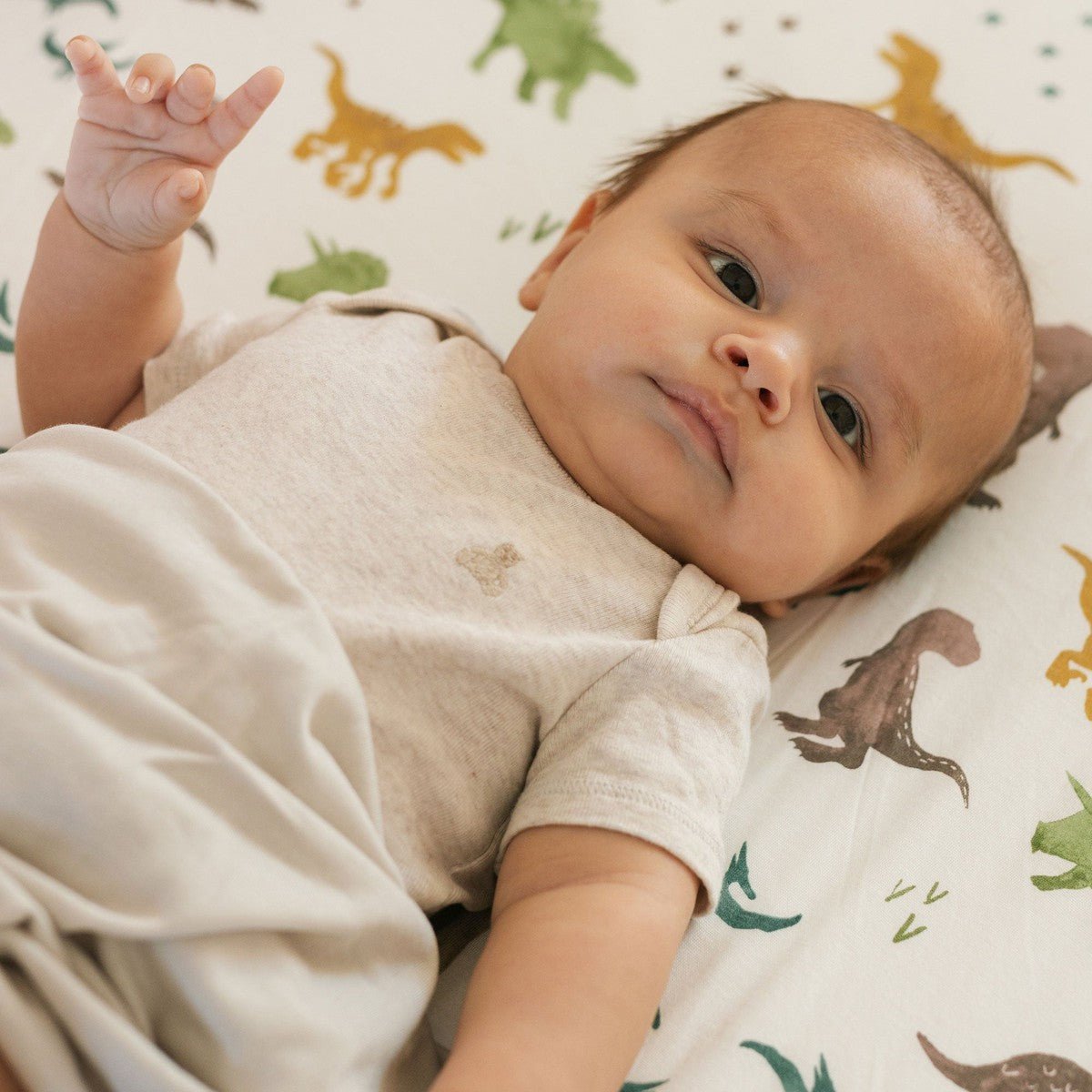 Drap de lit en tricot extensible - Dino Pals - Literie - Boutique LeoLudo - Little Unicorn