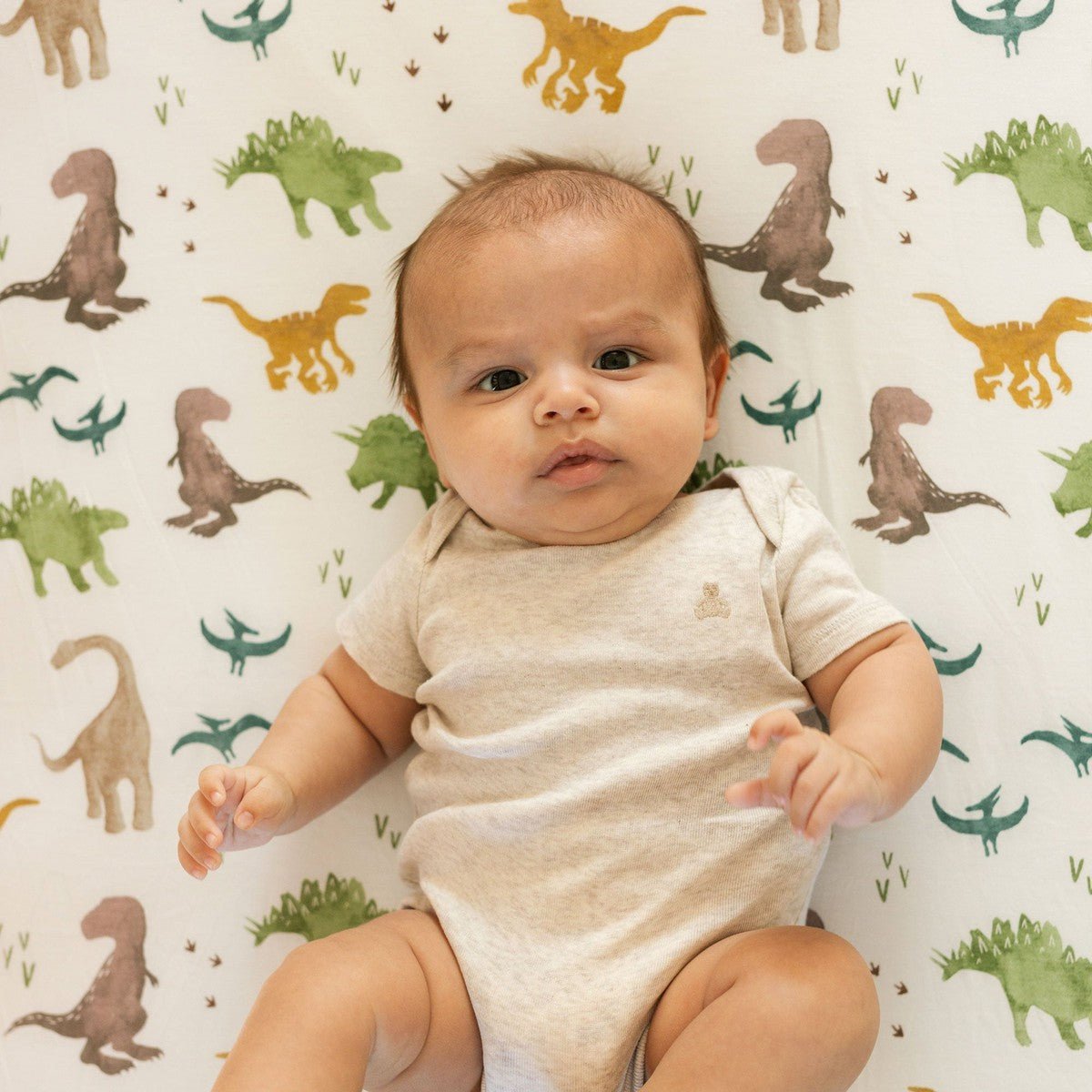 Drap de lit en tricot extensible - Dino Pals - Literie - Boutique LeoLudo - Little Unicorn