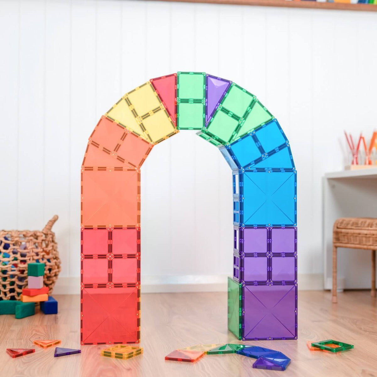 Tuiles magnétiques Rainbow Pack de départ (60 pcs)-Connetix-Boutique LeoLudo