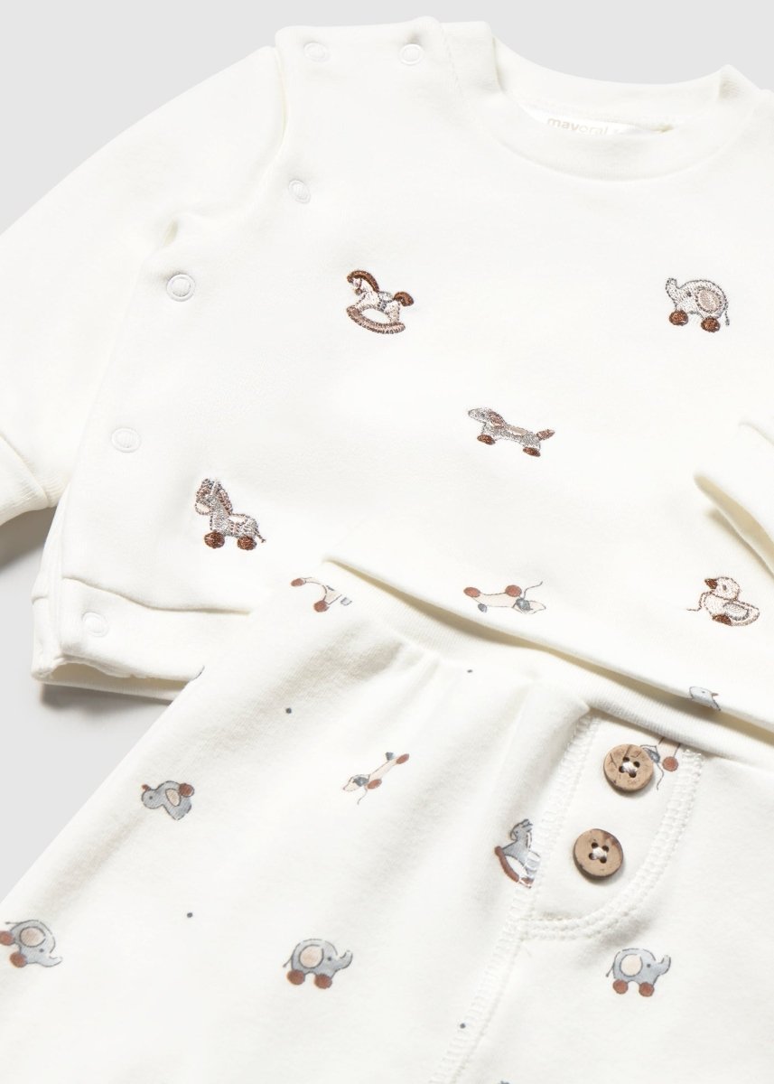 Ensemble 4 pièces en coton Mayoral – Gris brume -Vêtements- Boutique LeoLudo-Mayoral