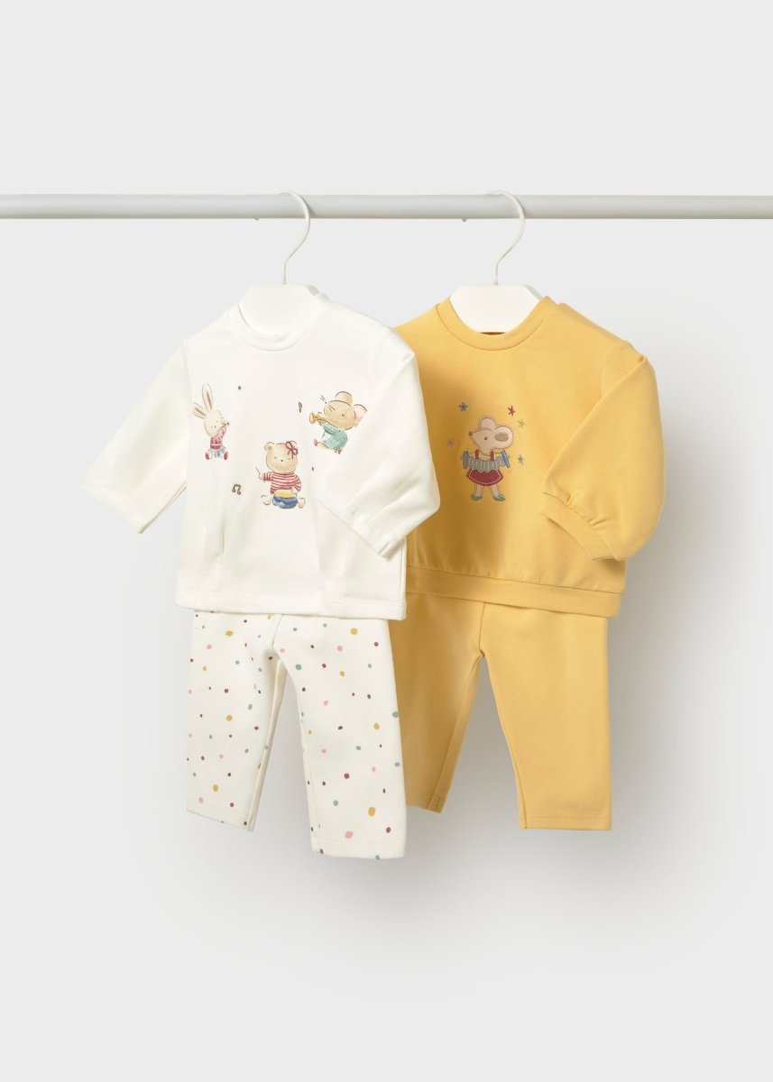 Ensemble 4 pièces en coton Mayoral – Jaune -Vêtements- Boutique LeoLudo-Mayoral