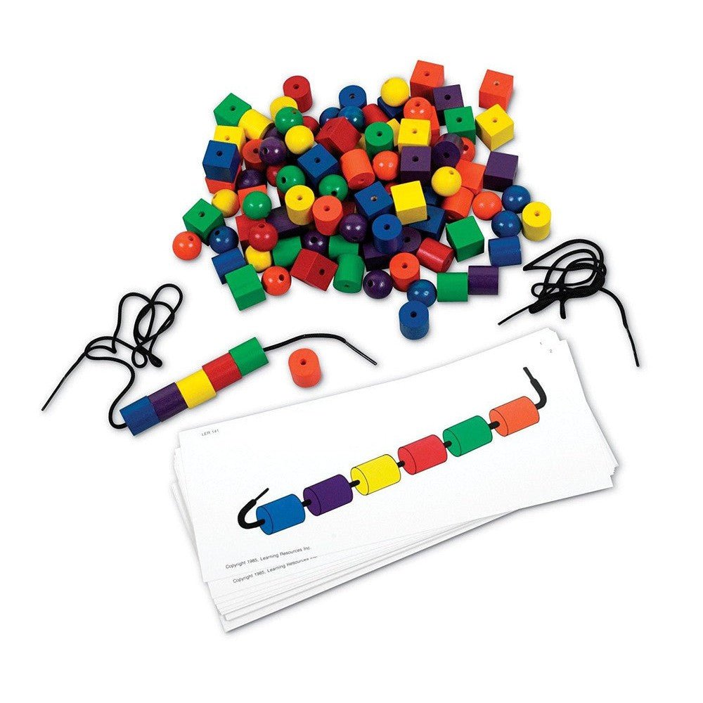 Ensemble d'activités de perles et cartes à motifs (130 pcs) - Jeux de motricité fine - Boutique LeoLudo - Learning Resources