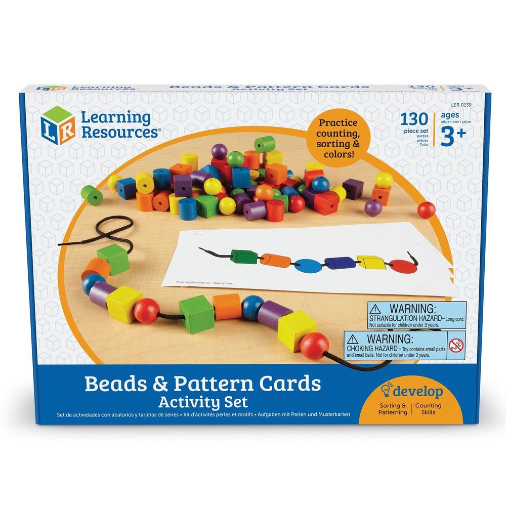 Ensemble d'activités de perles et cartes à motifs (130 pcs) - Jeux de motricité fine - Boutique LeoLudo - Learning Resources