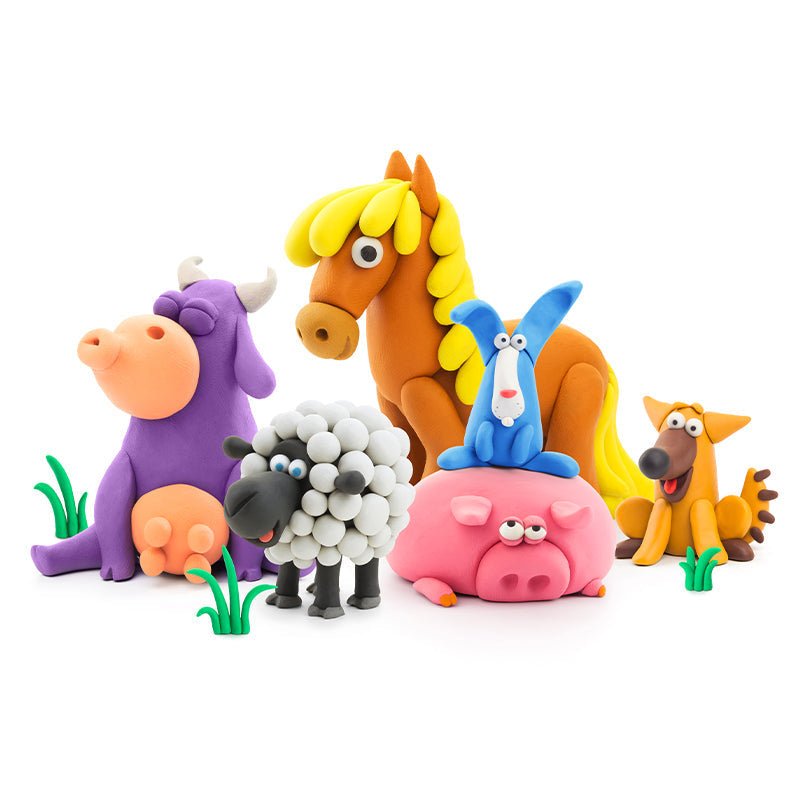 Ensemble d'argile à modeler - Les animaux - Art & bricolage - Boutique LeoLudo - Hey Clay