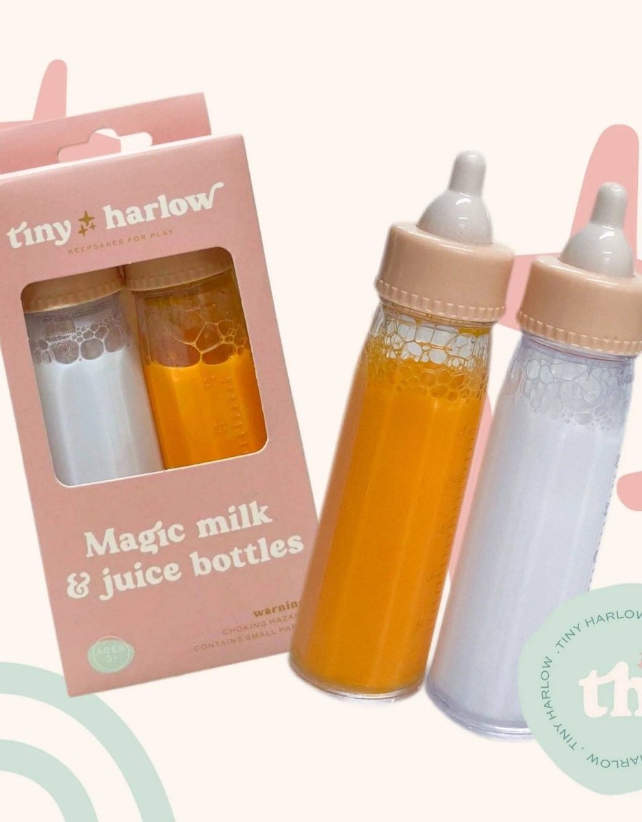 Ensemble de lait et jus en bouteille pour Poupée - Tiny Harlow -Alimentation & repas- Boutique LeoLudo-Tiny Harlow
