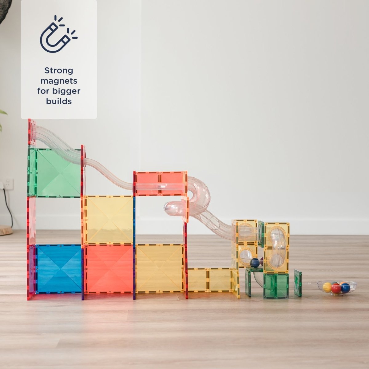 Ensemble d'expansion Ball Run Arc-en-ciel (66 pcs) -Jeux de construction- Boutique LeoLudo-Connetix