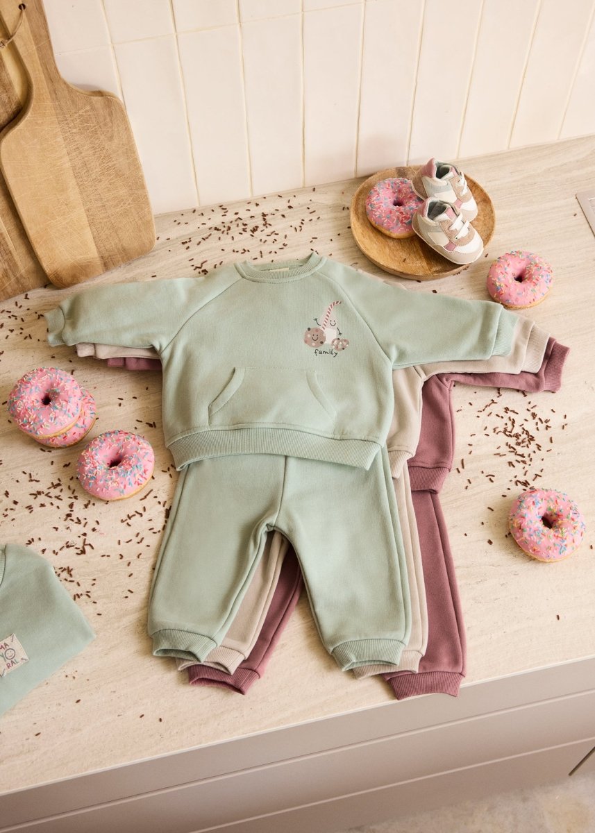 Ensemble en coton 2 pièces – Vert Sauge -Vêtements- Boutique LeoLudo-Mayoral