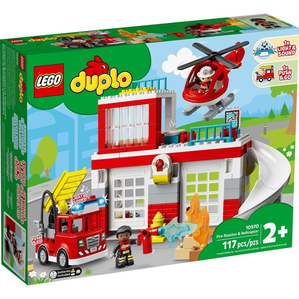 Ensemble LEGO DUPLO - Caserne de pompiers et hélicoptère (117 pcs.)-LEGO-Boutique LeoLudo