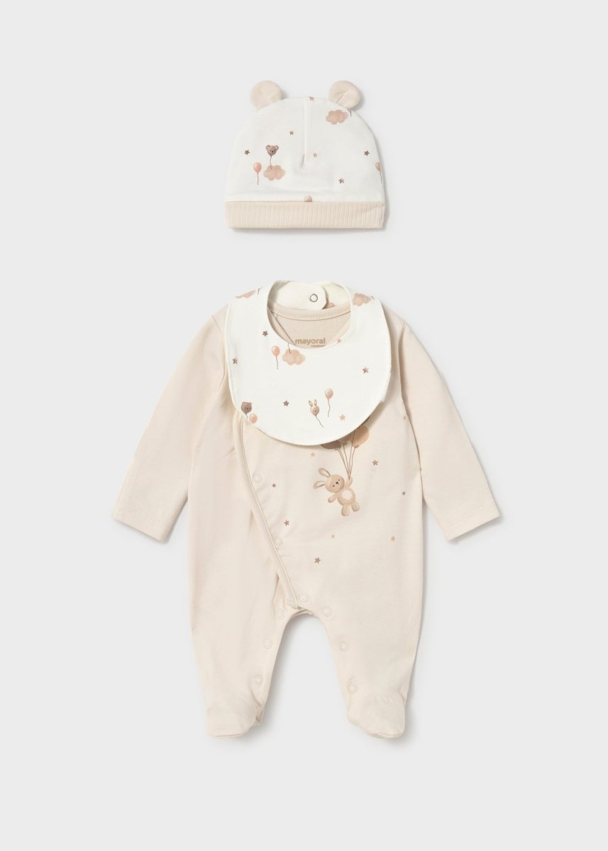 Ensemble naissance 3 pièces Mayoral – Écru -Vêtements- Boutique LeoLudo-Mayoral