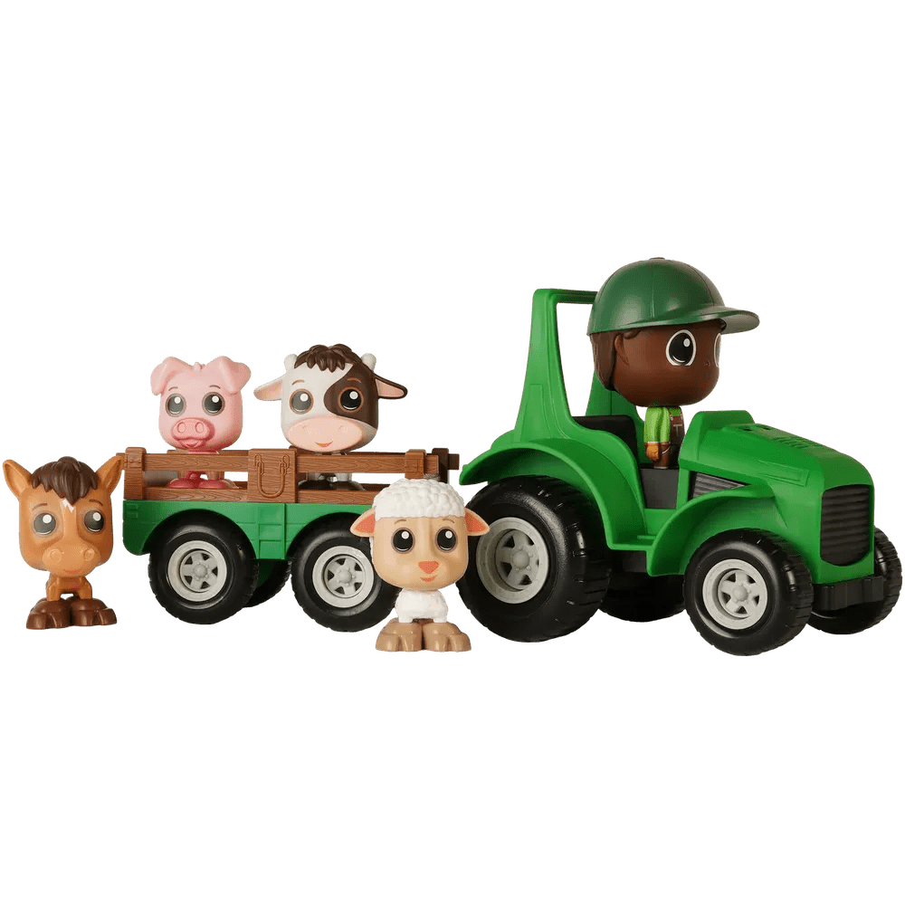Ensemble Tracteur & Remorque avec Figurine – 3 personnages au choix - Véhicules de jeu - Boutique LeoLudo - Flek