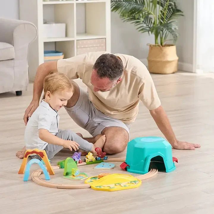 Ensemble Train et Dinosaures avec Seau de Rangement - Ensembles de jeu - Boutique LeoLudo - Hape