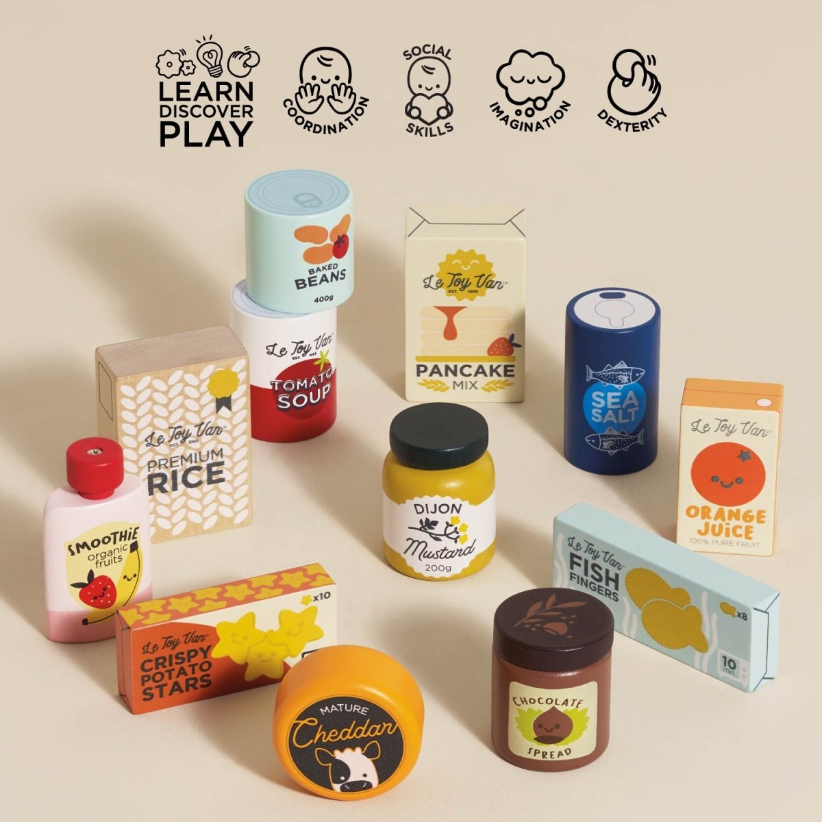 Épicerie de la semaine – Ensemble de nourriture en bois (12 pcs) -Jouets d'imitation- Boutique LeoLudo-Le Toy Van