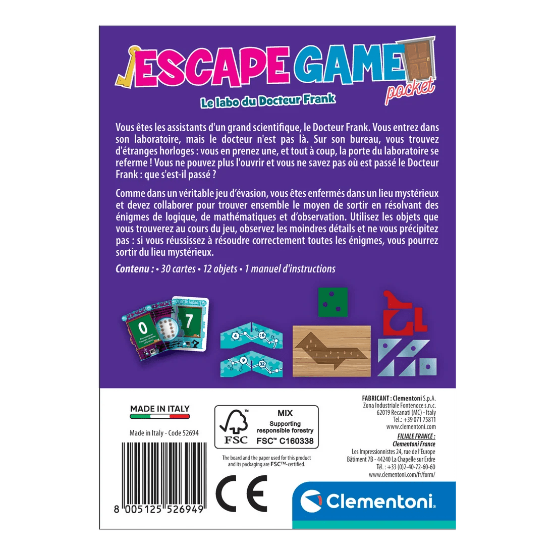 Escape Game – Le labo du Docteur Frank -Jeux de société- Boutique LeoLudo-Clementoni