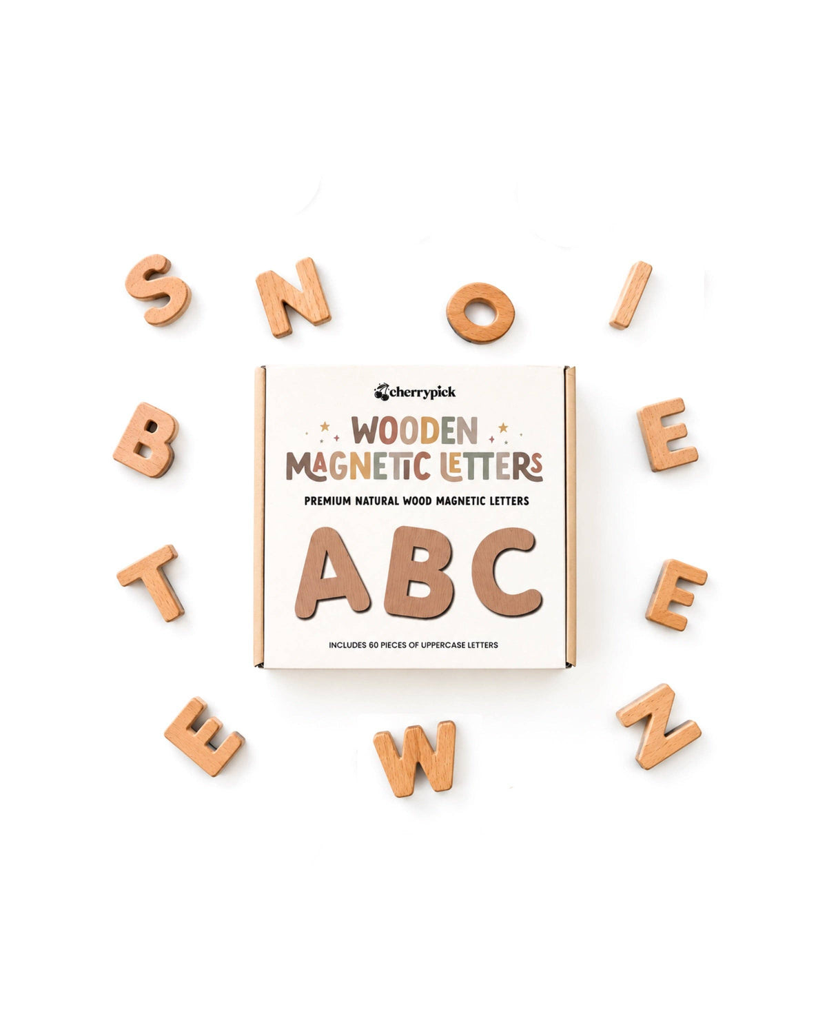 Lettres magnétiques en bois – Ensemble de 60 -Jeux magnétiques- Boutique LeoLudo-Cherrypick