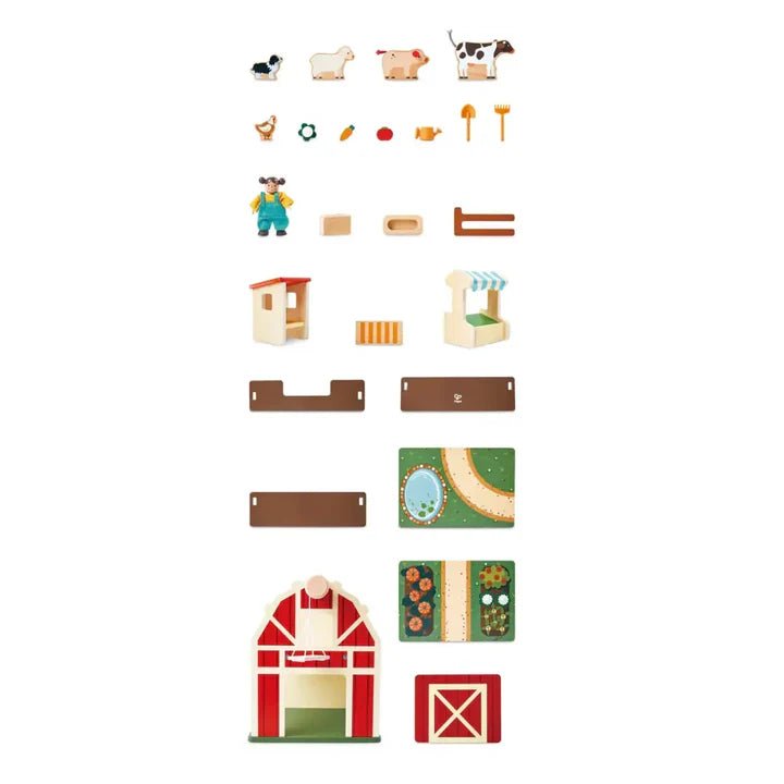 Ferme en bois – Ensemble de jeu Happy Farm - Ensembles de jeu - Boutique LeoLudo - Hape
