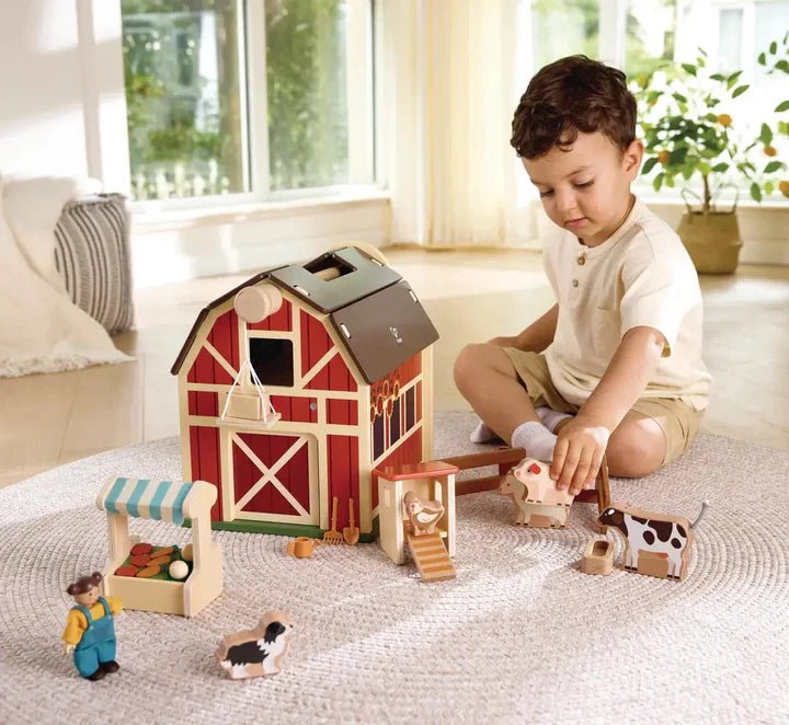 Ferme en bois – Ensemble de jeu Happy Farm - Ensembles de jeu - Boutique LeoLudo - Hape