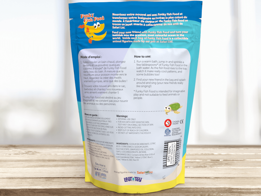 Funky Fish Food — Sels de bain moussants Hullabaloo Blue avec figurine marine - Jouets de bain - Boutique LeoLudo - Loot