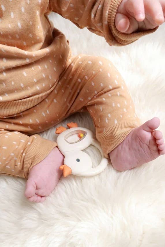 Hochet et jouet de dentition en silicone -Jouets d'éveil- Boutique LeoLudo-Itzy Ritzy Canada