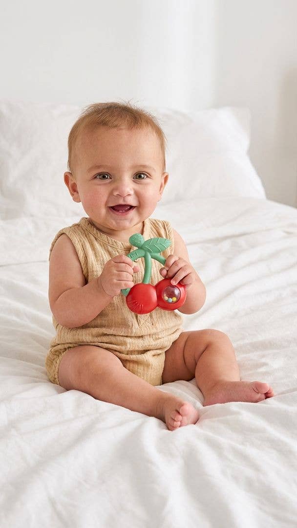 Hochet et jouet de dentition en silicone -Jouets d'éveil- Boutique LeoLudo-Itzy Ritzy Canada