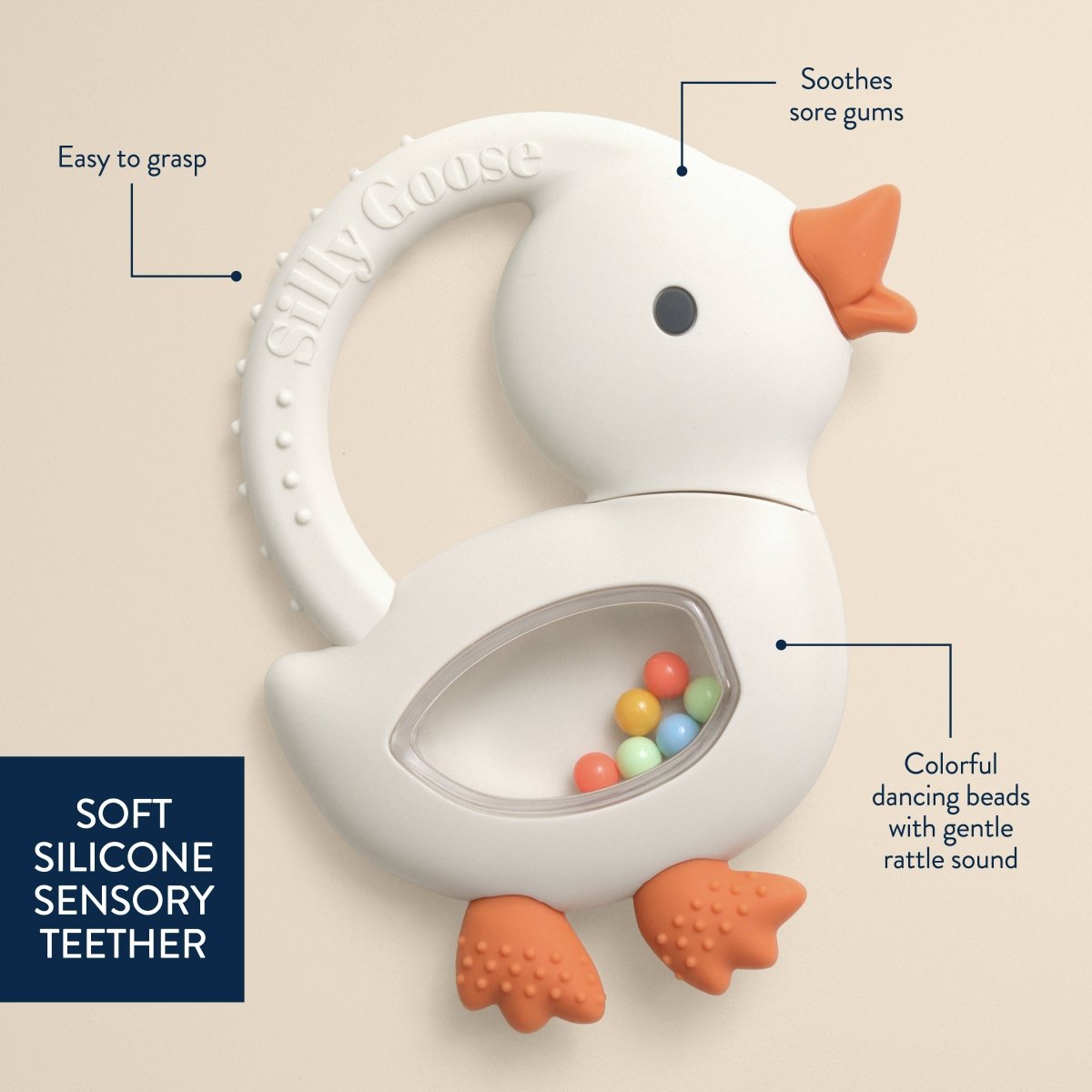 Hochet et jouet de dentition en silicone -Jouets d'éveil- Boutique LeoLudo-Itzy Ritzy Canada