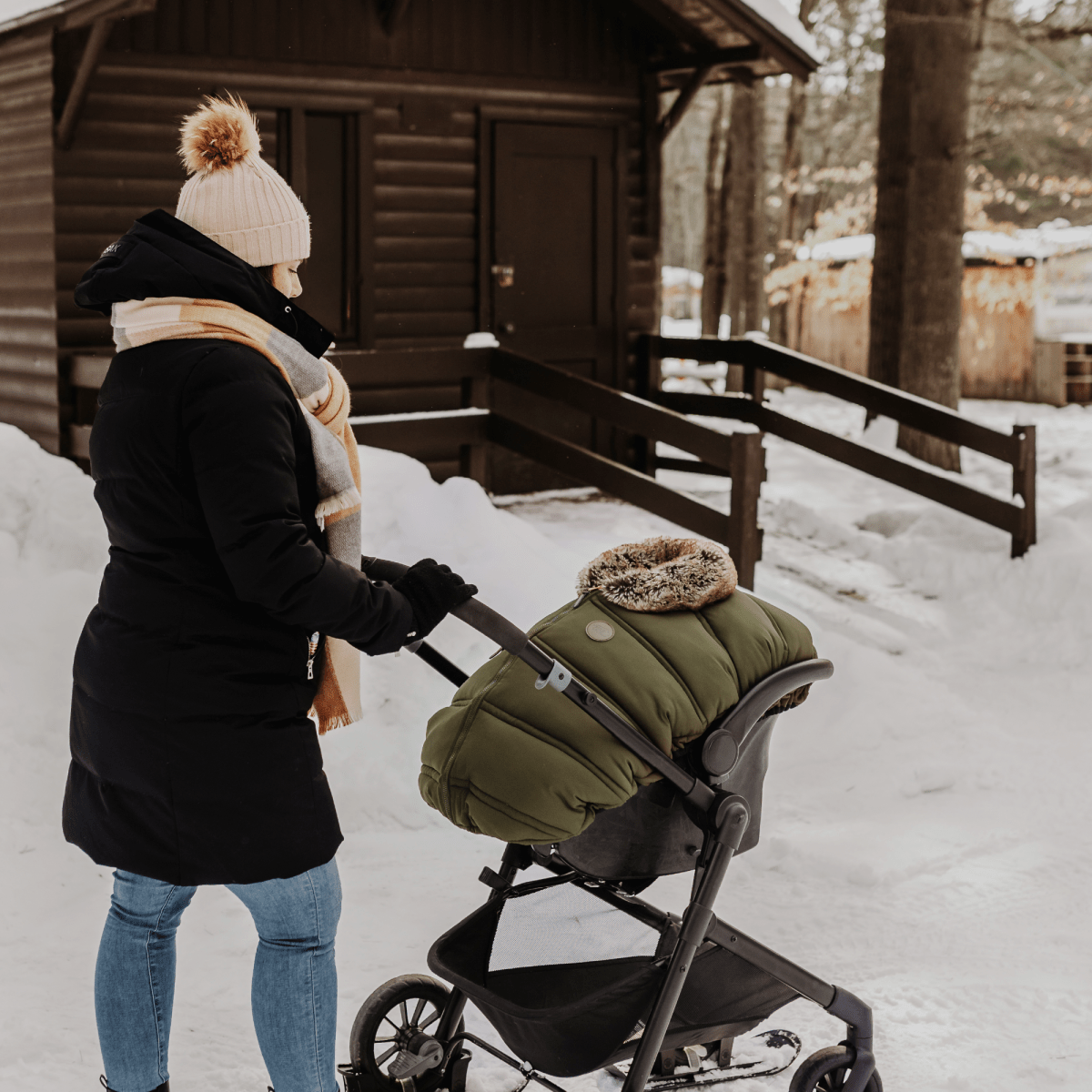 Housse hiver de siège d'auto - Collection classique - Kaki -Équipement bébé- Boutique LeoLudo-Petit Coulou