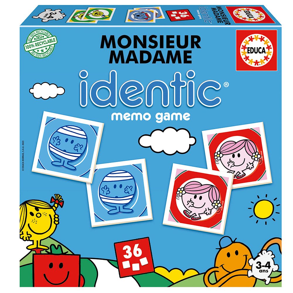 Identic - Jeu de mémo Monsieur Madame (FR) -Jeux de société- Boutique LeoLudo-Educa