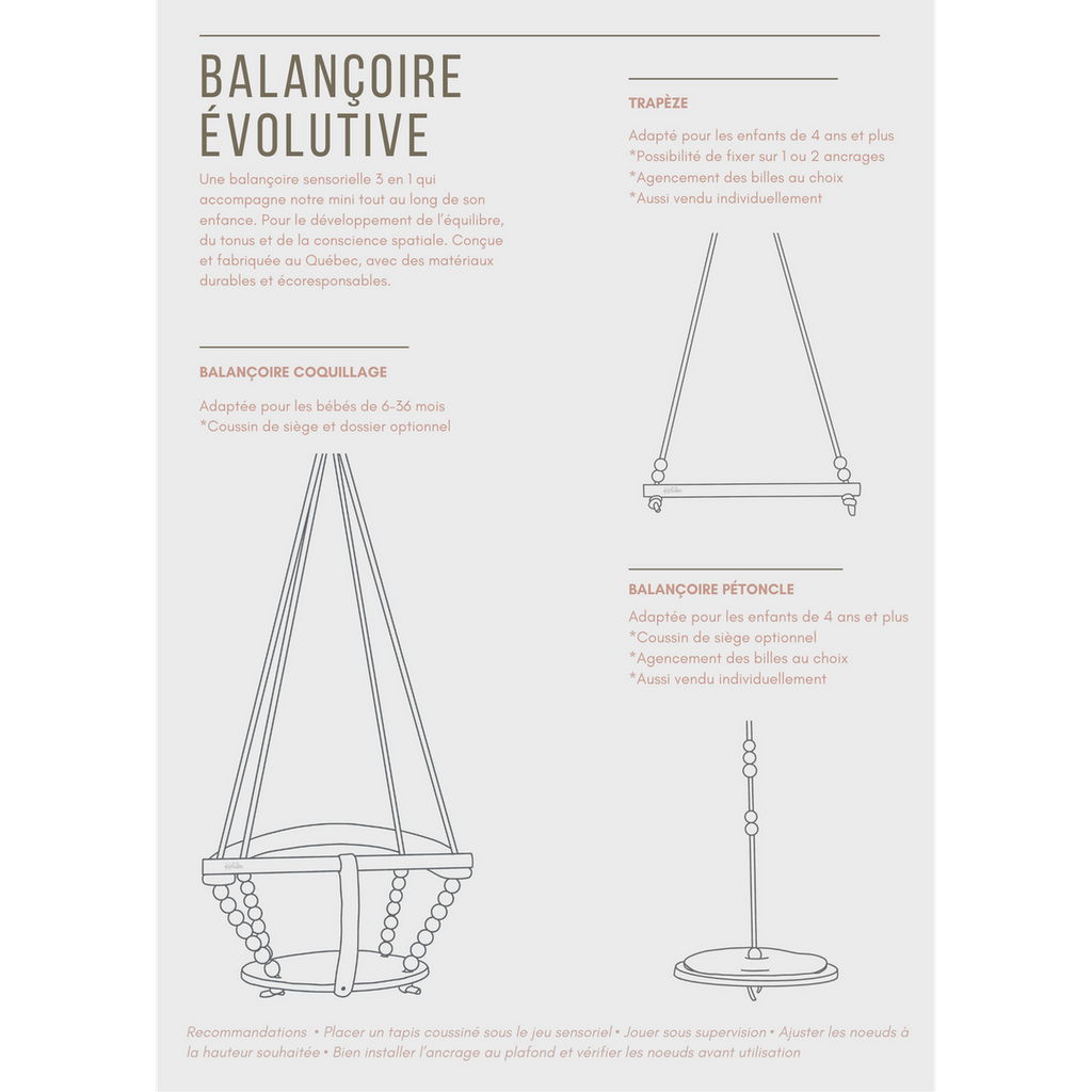 Balançoire Coquillage évolutive (sans coussin)-Kantalou-Boutique LeoLudo