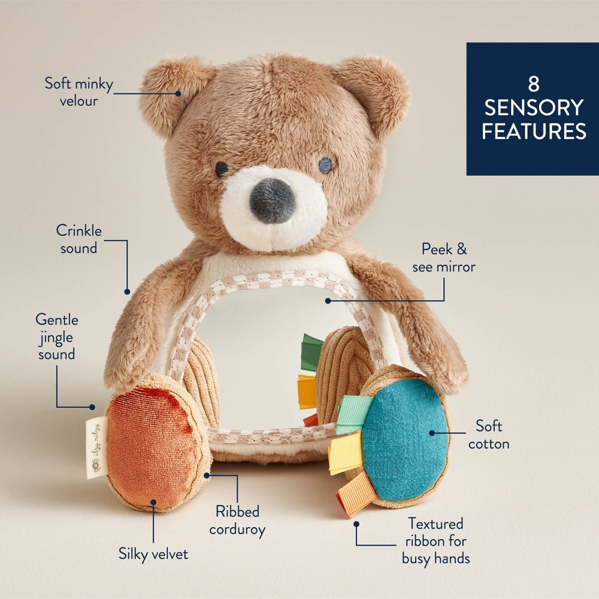 Itzy Bitzy Mirror™ – Theo le petit ours -Jouets d'éveil- Boutique LeoLudo-Itzy Ritzy Canada