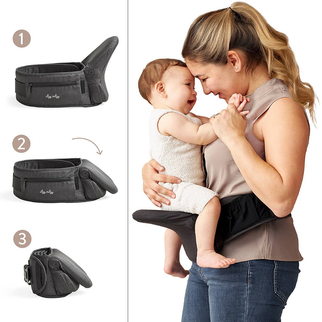Itzy Hold & Fold™ – Porte-bébé siège de hanche -Équipement bébé- Boutique LeoLudo-Itzy Ritzy Canada