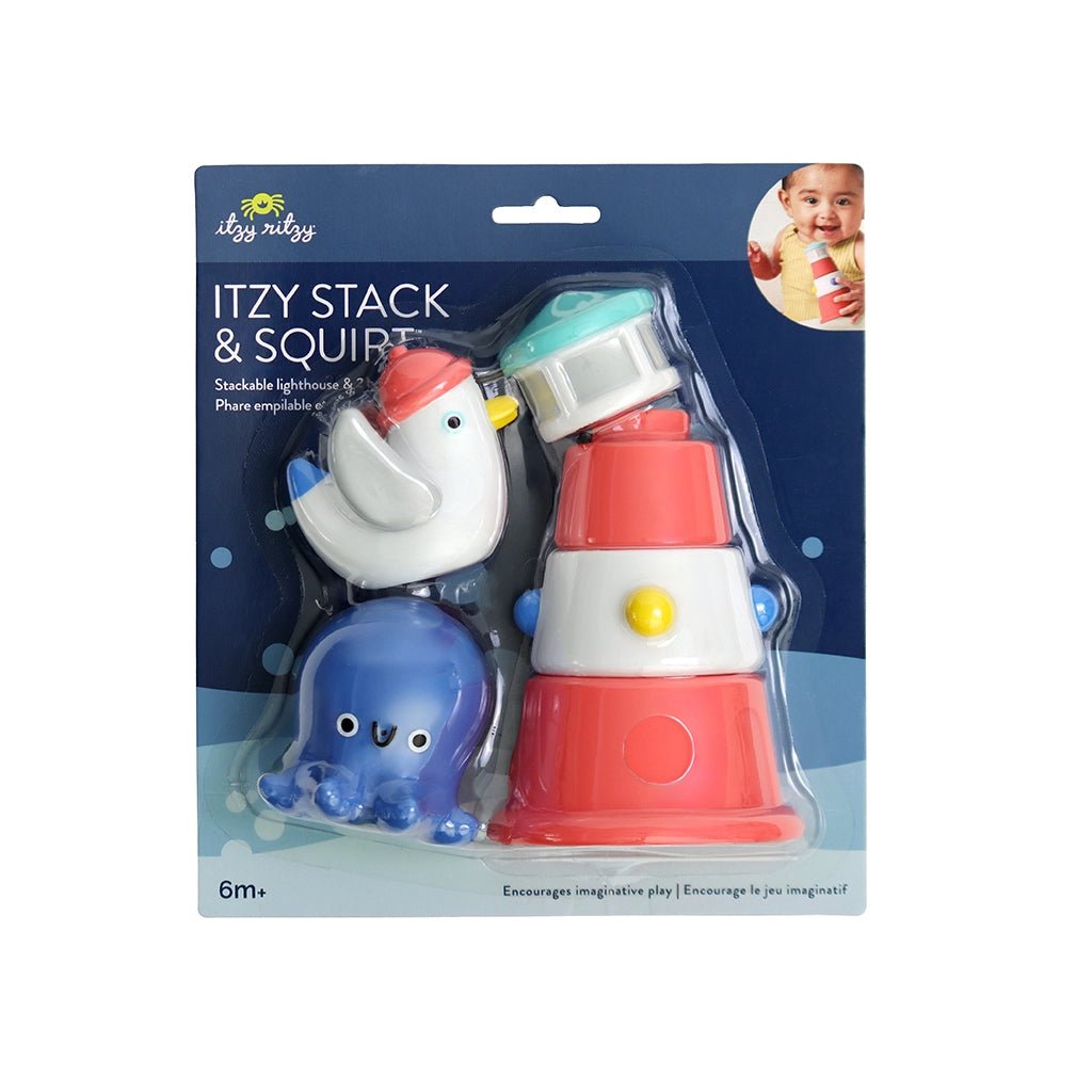 Itzy Stack & Squirt™ – Phare et animaux de bain -Jouets de bain- Boutique LeoLudo-Itzy Ritzy Canada