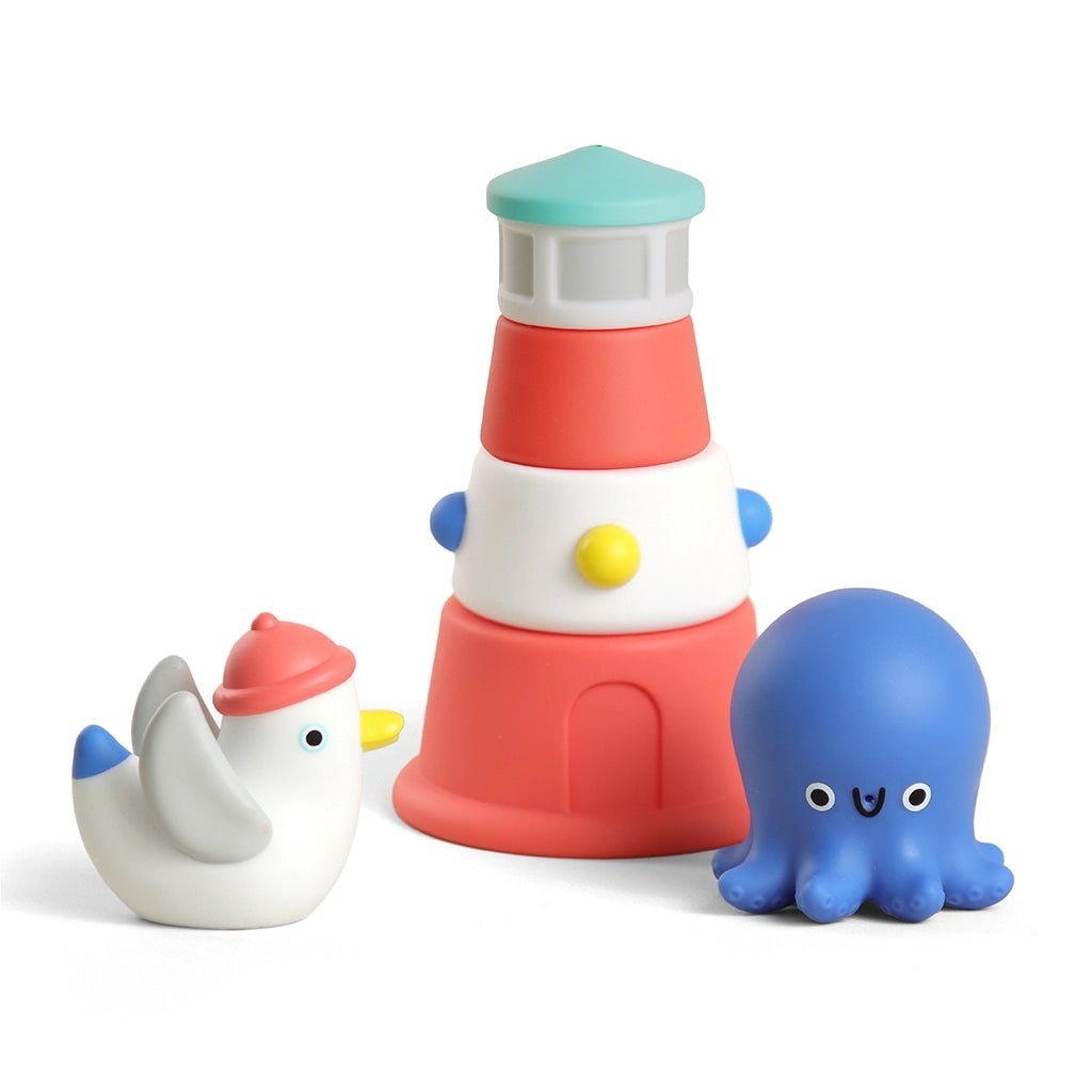 Itzy Stack & Squirt™ – Phare et animaux de bain -Jouets de bain- Boutique LeoLudo-Itzy Ritzy Canada