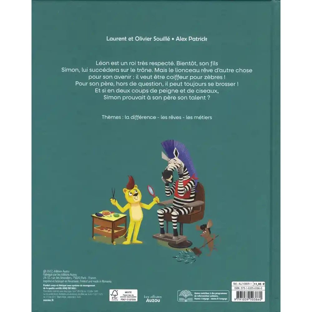 Je veux être coiffeur pour zèbres - Livres - Boutique LeoLudo - Auzou