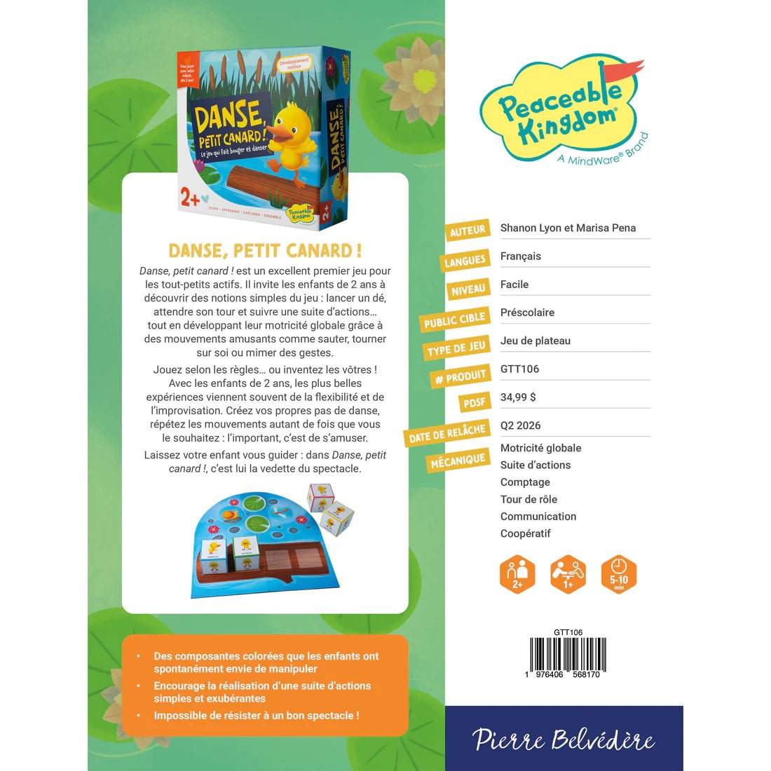 Jeu coopératif Danse, petit canard! -Jeux de société- Boutique LeoLudo-Peaceable Kingdom