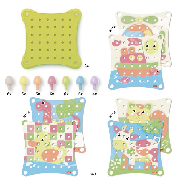 Jeu de construction - Jumbo Peggy Eco+ (41 pcs) - Jeux de construction - Boutique LeoLudo - Quercetti