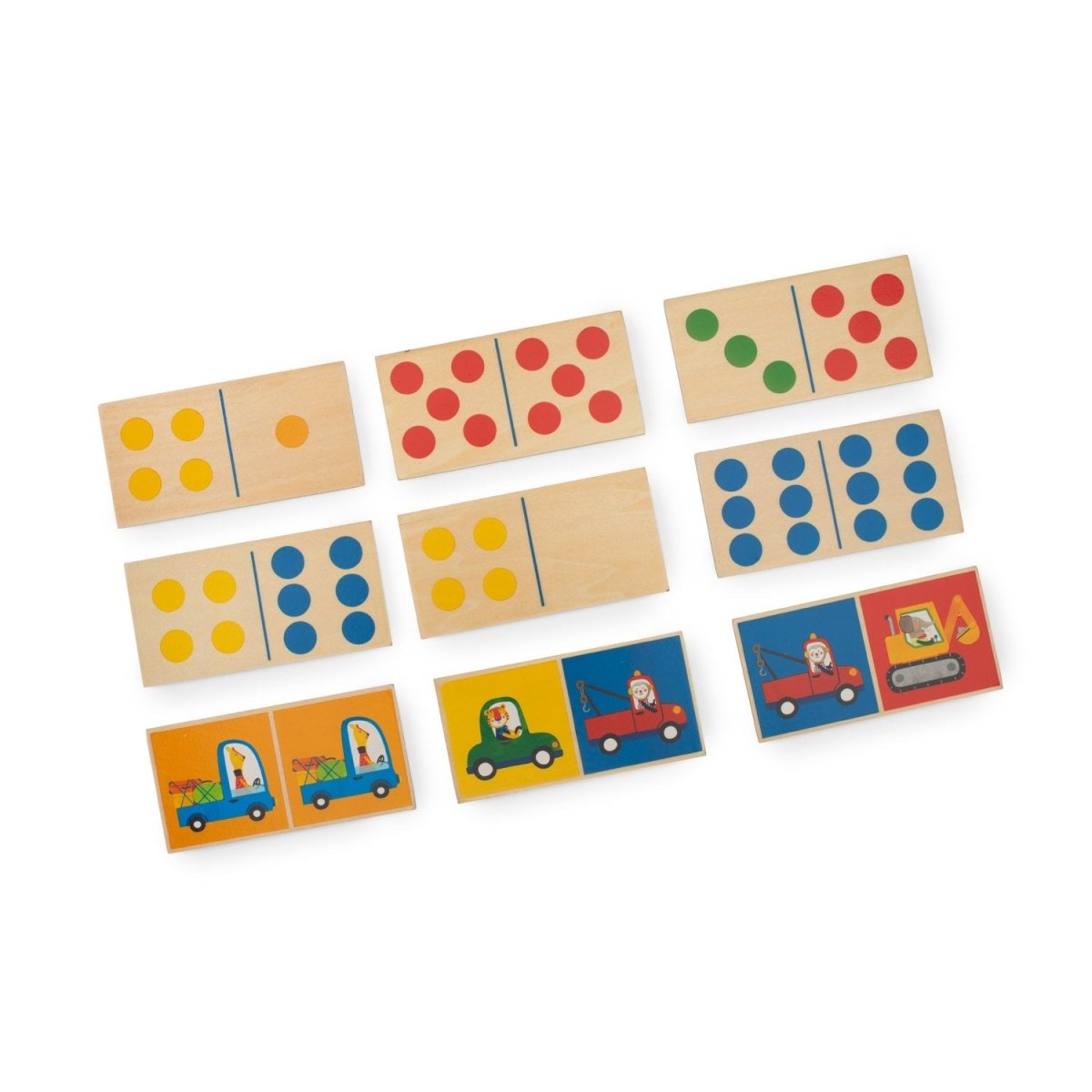 Jeu de dominos véhicules en bois - Les Popipop -Jeux de société- Boutique LeoLudo-Moulin Roty