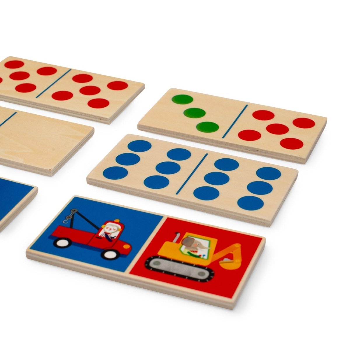 Jeu de dominos véhicules en bois - Les Popipop -Jeux de société- Boutique LeoLudo-Moulin Roty