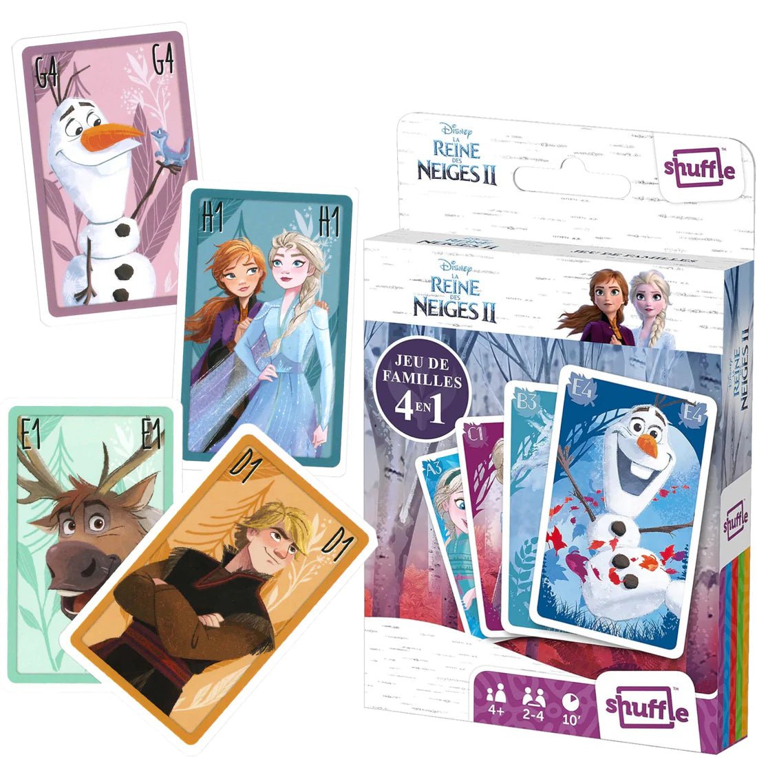 Jeu de familles 4 en 1 - REINE DES NEIGES 2 - Jeux de société - Boutique LeoLudo - Shuffle