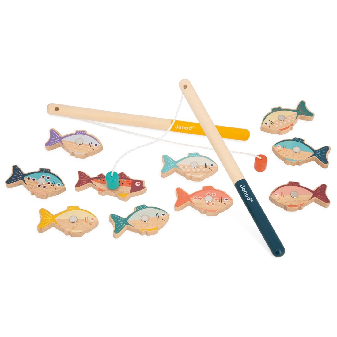 Jeu de pêche magnétique en bois – Janod -Jeux d'adresse- Boutique LeoLudo-Janod