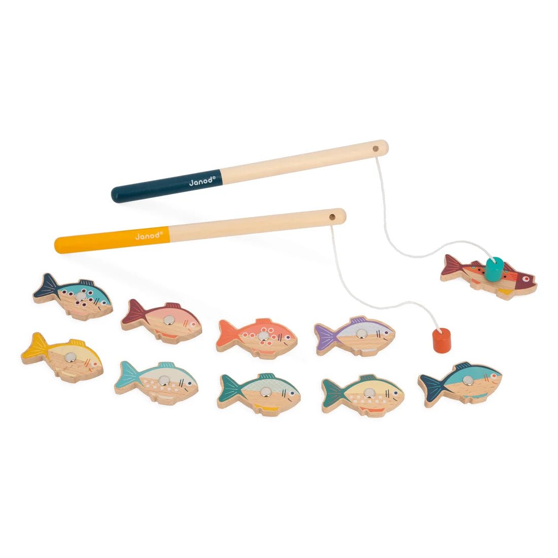 Jeu de pêche magnétique en bois – Janod -Jeux d'adresse- Boutique LeoLudo-Janod