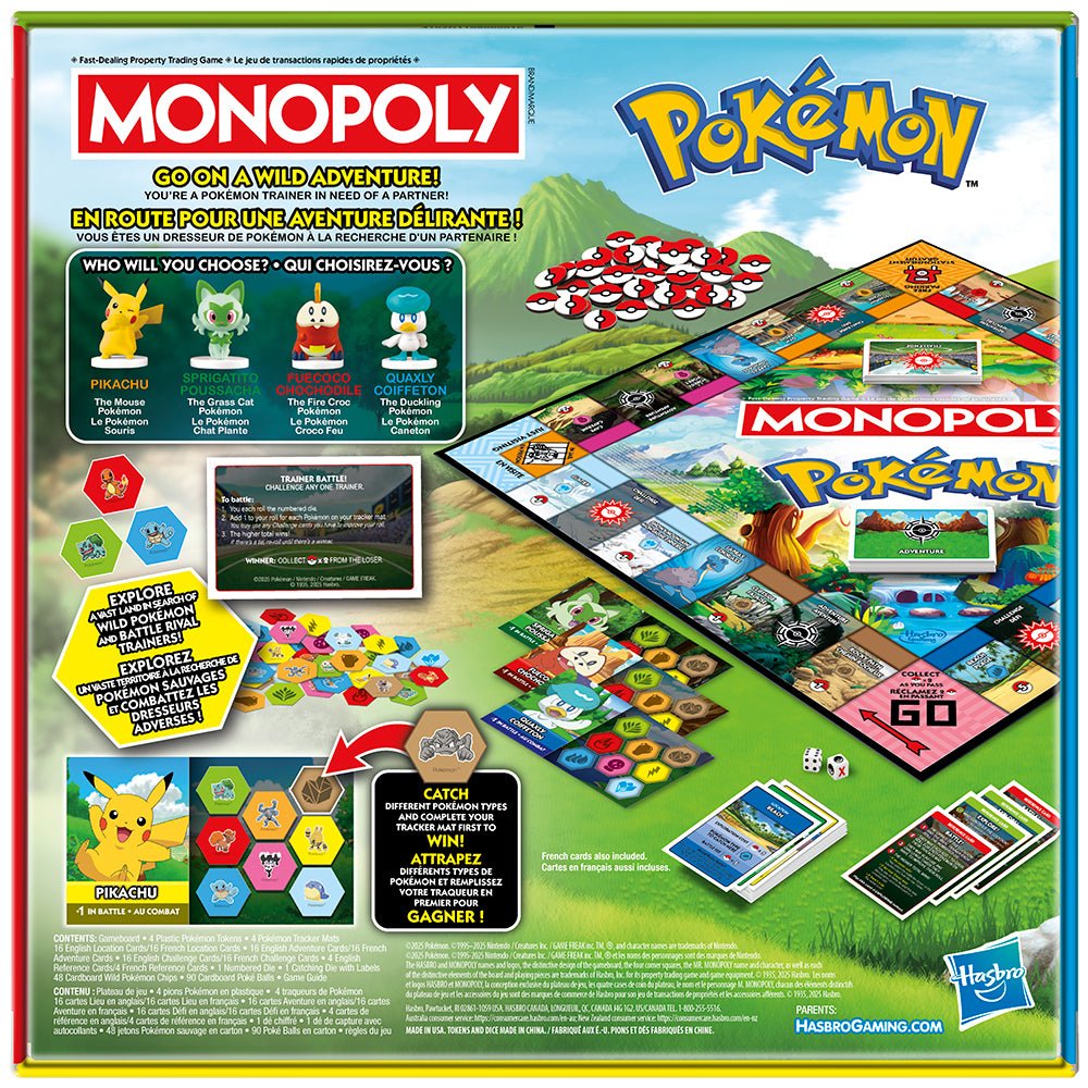 Jeu de société - Monopoly Pokémon (bilingue) -Jeux de société- Boutique LeoLudo-Hasbro