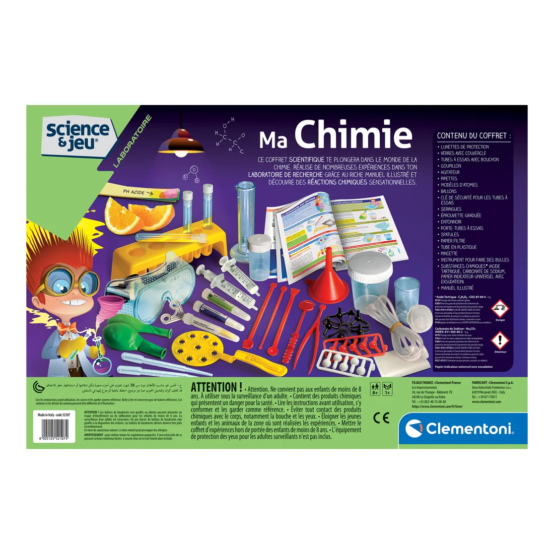 Jeu scientifique - Ma chimie (v. FR) -Jeux scientifiques- Boutique LeoLudo-Clementoni