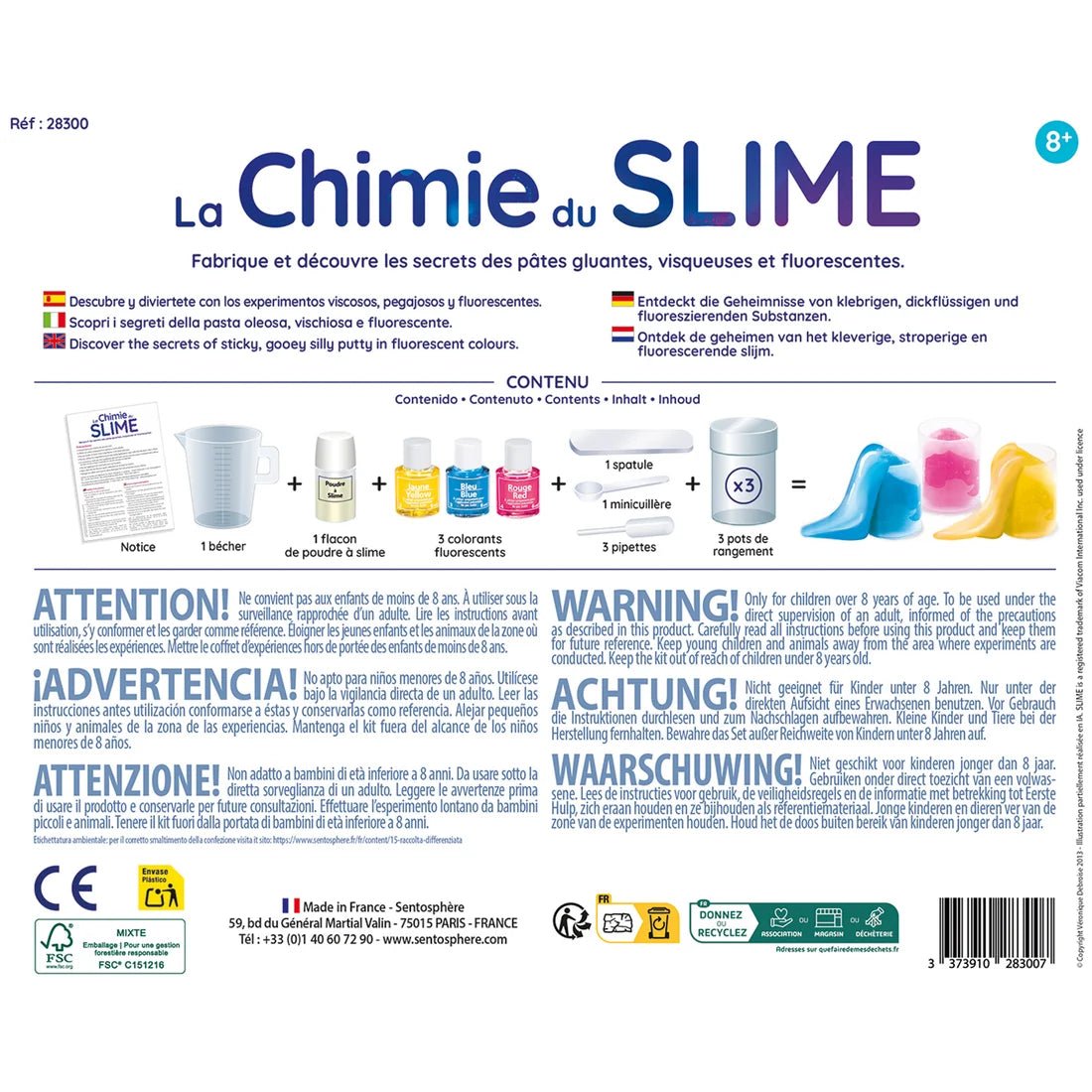 La chimie du slime -Jeux scientifiques- Boutique LeoLudo-SentoSphere