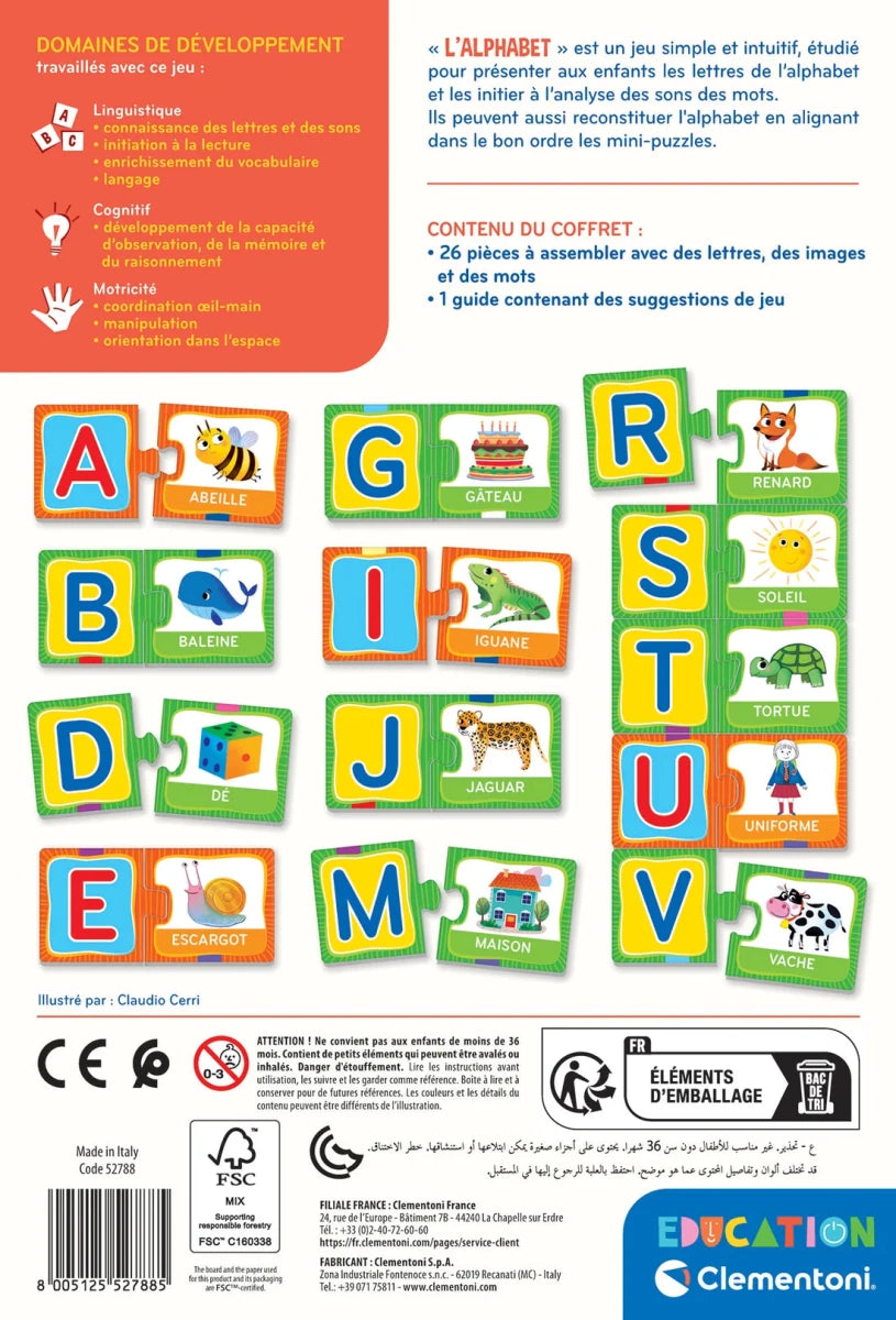 L’Alphabet – Jeu éducatif -Jeux éducatifs- Boutique LeoLudo-Clementoni