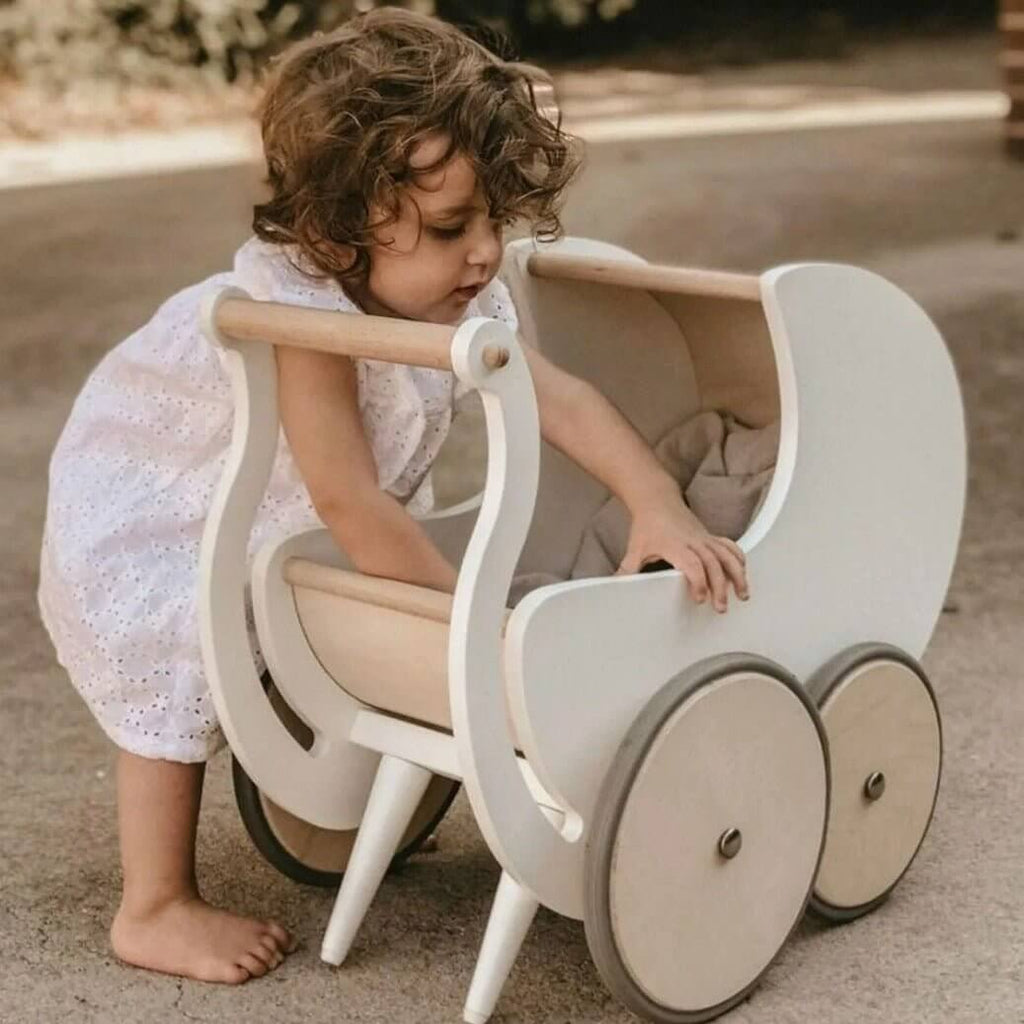 Landau de poupée et trotteur 2-en-1 - Blanc-Kinderfeets-Boutique LeoLudo