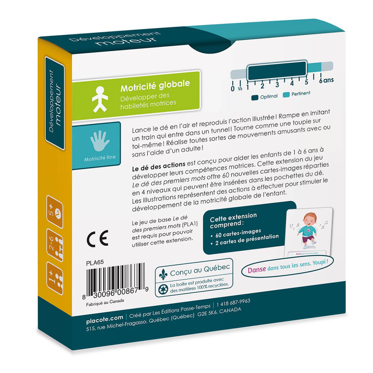 Le dé des actions [extension du Dé des premiers mots] - Jeux éducatifs - Boutique LeoLudo - Placote